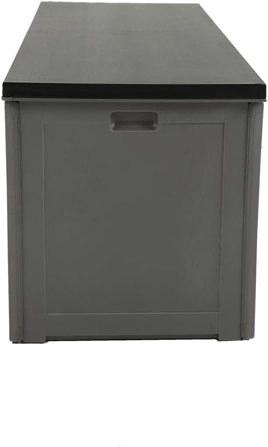 CHARLES BENTLEY Plastic Outdoor Storage Box Chest 390L, Grey, Light Grey