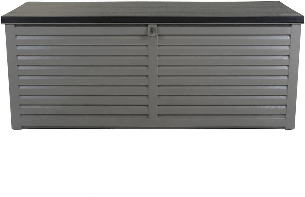 CHARLES BENTLEY Plastic Outdoor Storage Box Chest 390L, Grey, Light Grey