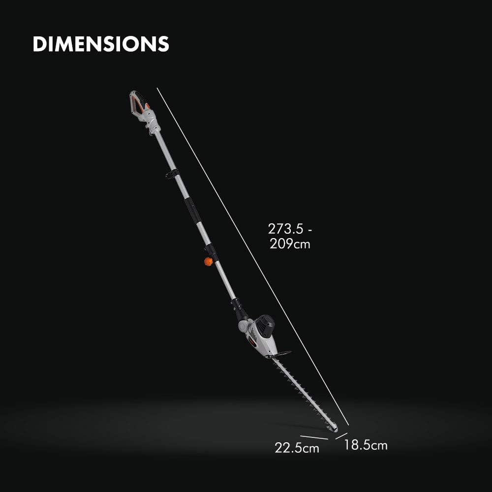 VonHaus Pole Hedge Trimmer & Chainsaw 2 in 1 750W – Corded Electric Extendable Reach 2.4m Cutter for Hedges, Bushes, Branches, Shrubs, Twigs – Comes with Blade Cover, 10m Cable, Harness & More