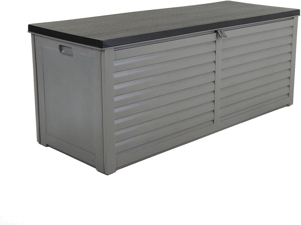CHARLES BENTLEY Plastic Outdoor Storage Box Chest 390L, Grey, Light Grey