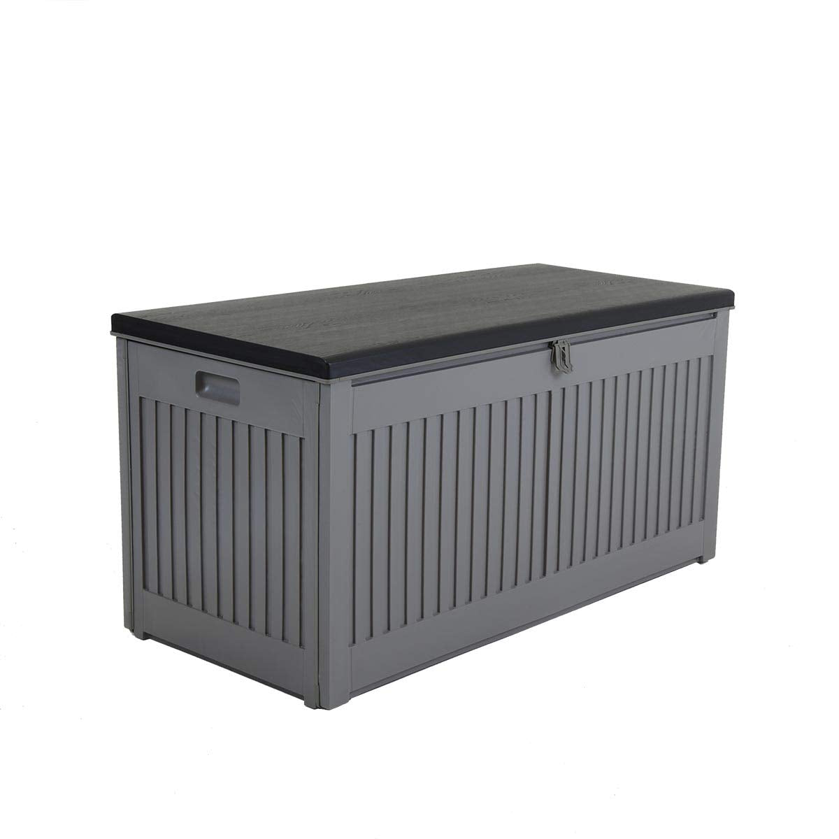 CHARLES BENTLEY Plastic Outdoor Storage Box Chest 390L, Grey, Light Grey