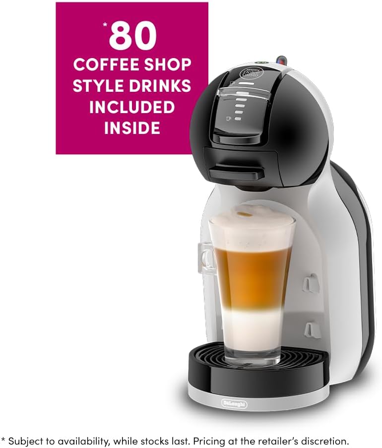 NESCAFÉ Dolce Gusto EDG155.BG Mini-Me Automatic Coffee Machine Black & Arctic Grey by De’Longhi - Starter Kit