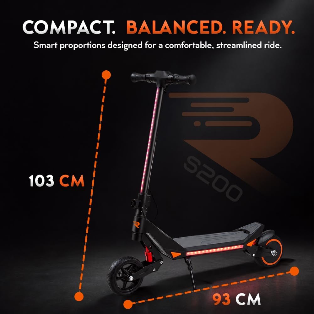 Revix S200 Kids Electric Scooter, Foldable, LED Display, Suspension, 6+