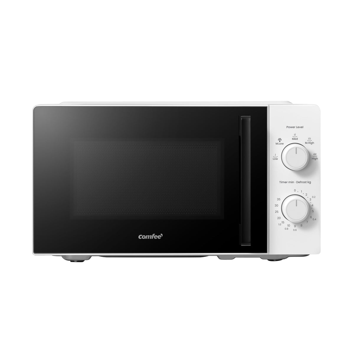 COMFEE' 20L Compact Black Microwave Oven, 700W Solo Manual Countertop Microwave with 5 Power Levels, Quick Defrost, Easy Clean, Dial Timer, Ideal for Small Kitchens - CMO-MM20L2NFPF(BK)