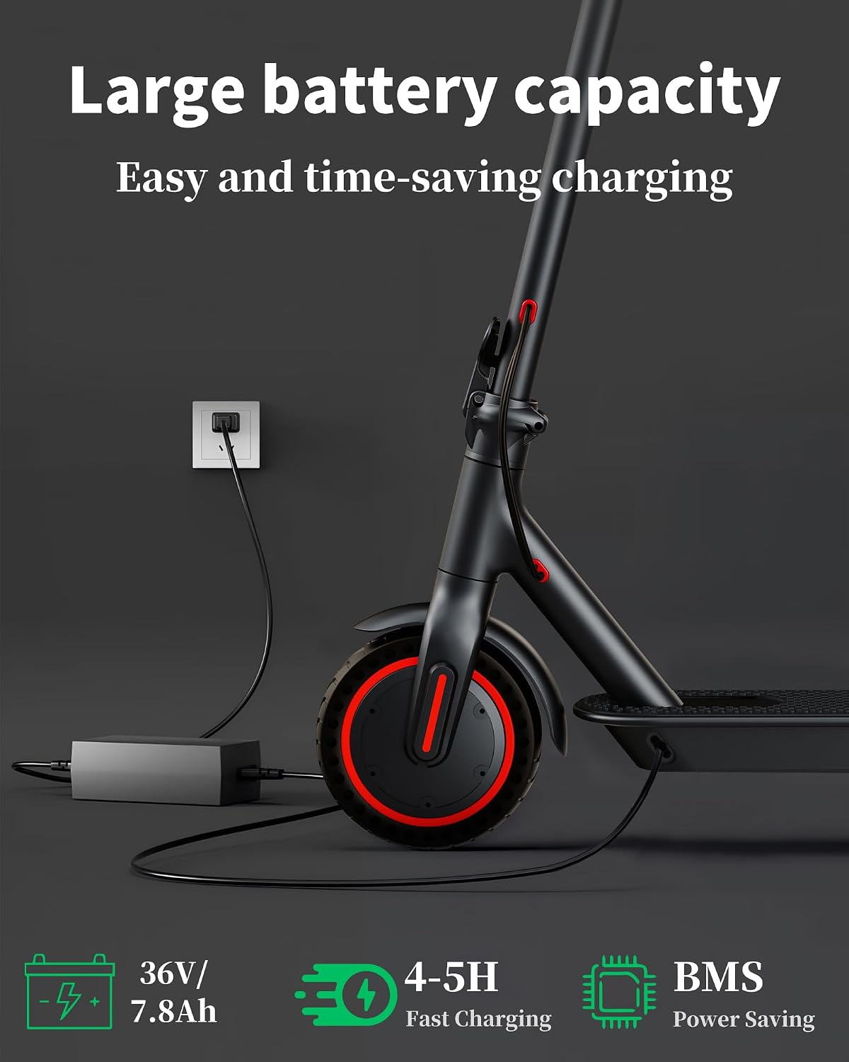 QnQ Electric Scooter, Electric Scooters Adult, 8.5”Solid Tires, 20-25km Range & Max 25km/h, 3 Speed Mode, Foldable Electric Scooters with APP, Double Braking System for Adults and Teens