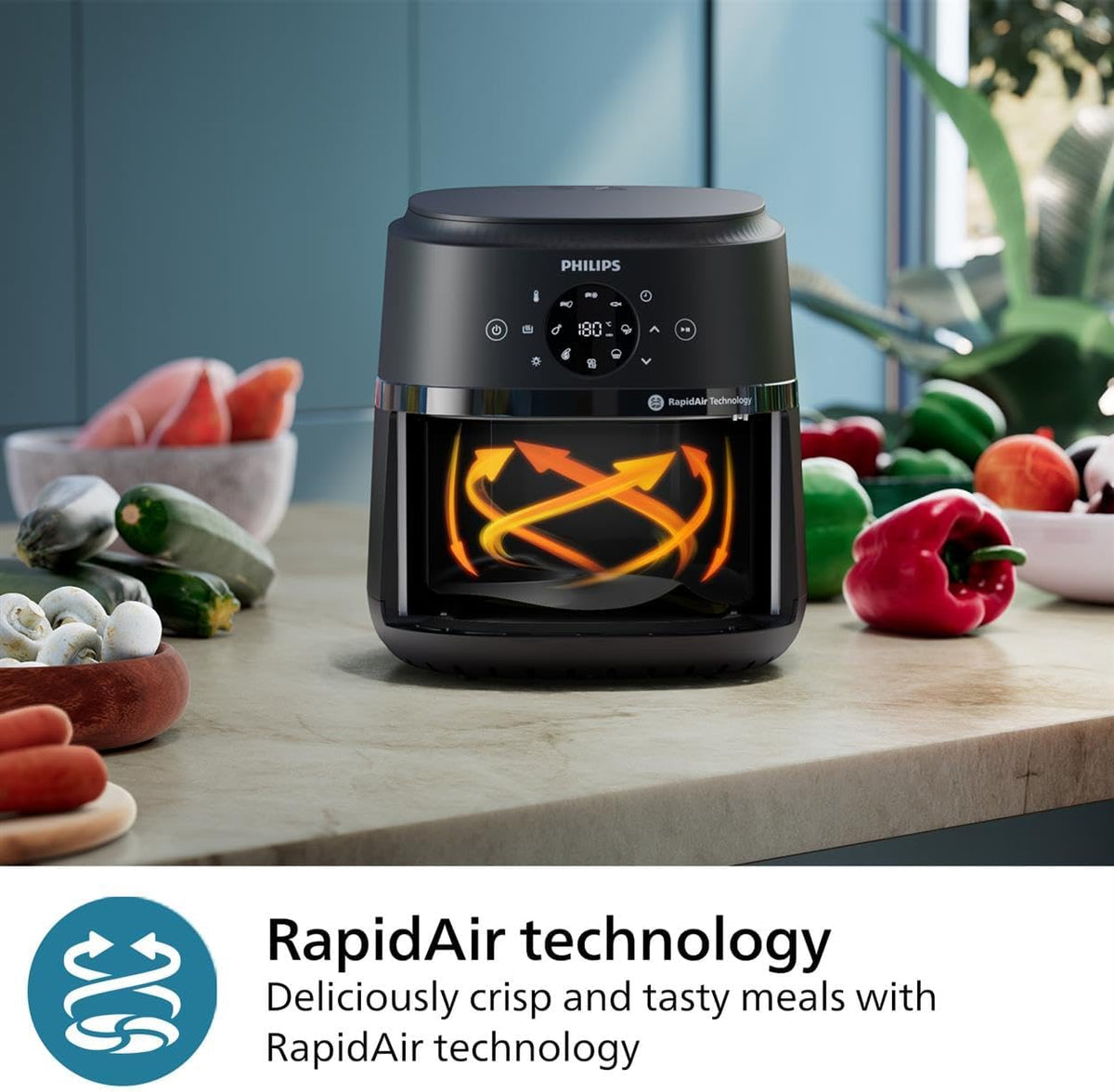 Philips AirFryer 2000 Series Single draw 4.2L, 13 Programs, Dishwasher Safe