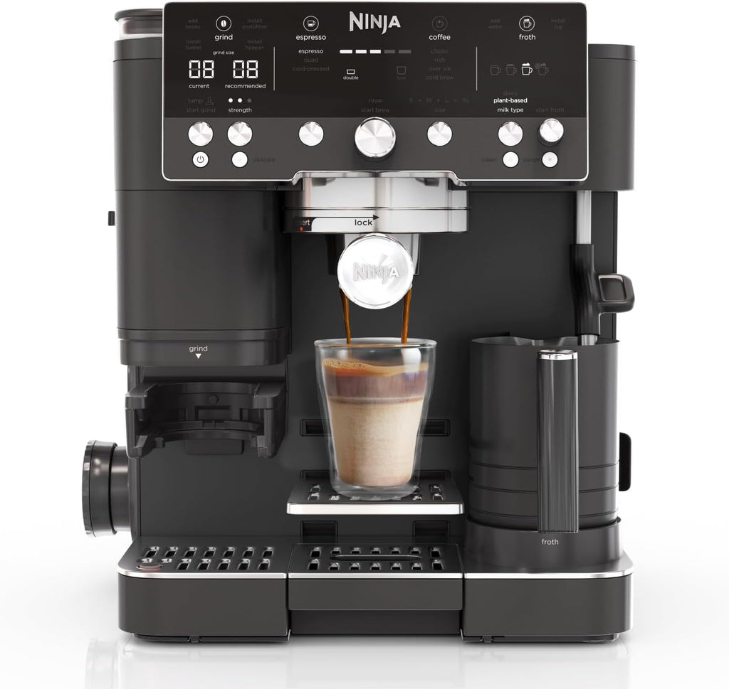 Ninja Luxe Premier 3-in-1 Coffee Machine, Cappuccino, Black ES601UKBK