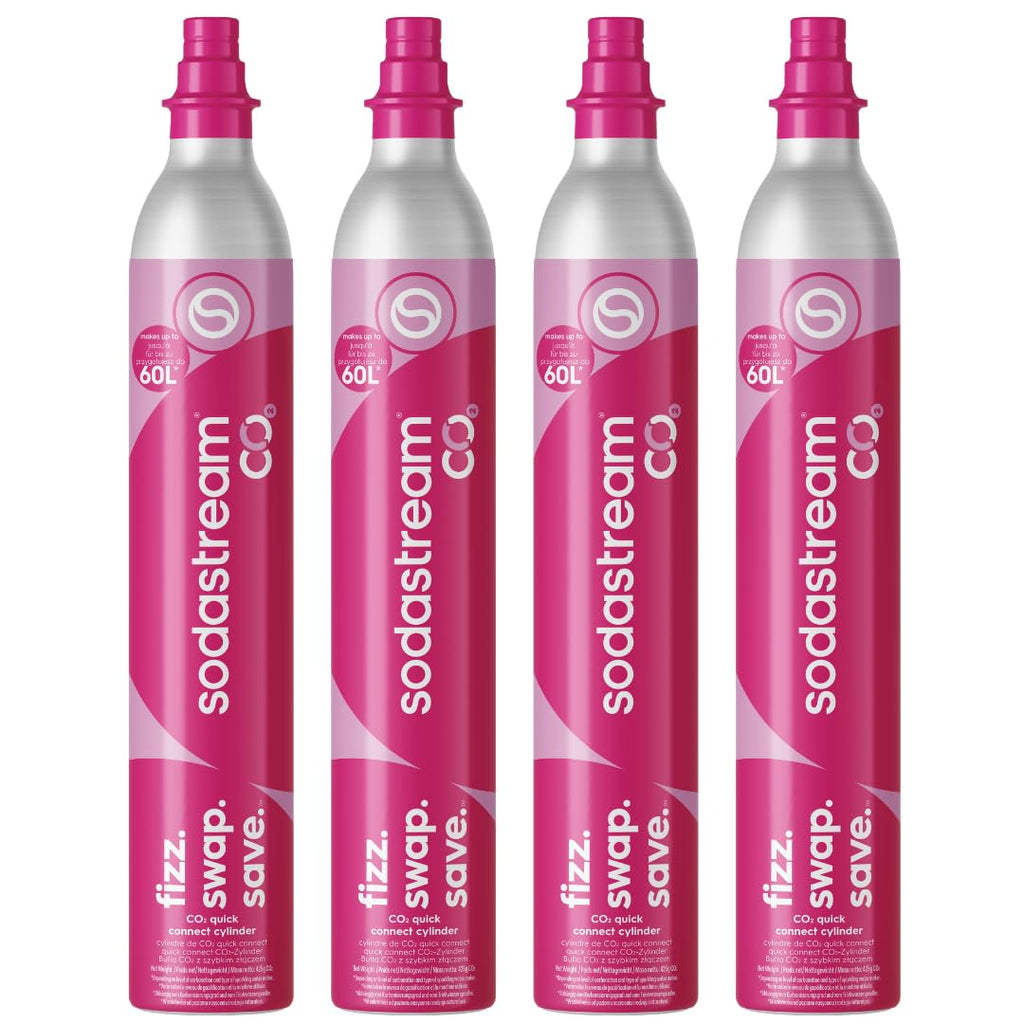 SodaStream CO2 Gas Cylinder Refill 2 Pack, 2 x 60L Pink Quick Connect, Soda Stream Gas Refill, Makes Up to 120 Litres, Compatible with Terra, Duo, Art, Gaia, ULTIMATE, E-Duo and ENSO