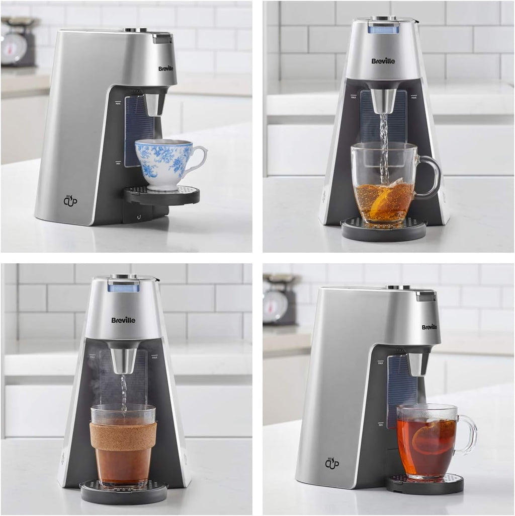 Breville HotCup Hot Water Dispenser | 2.0 Litre with 3 kW Fast Boil | Variable Dispense and Height Adjust | Energy-efficient use | Silver [VKT111]