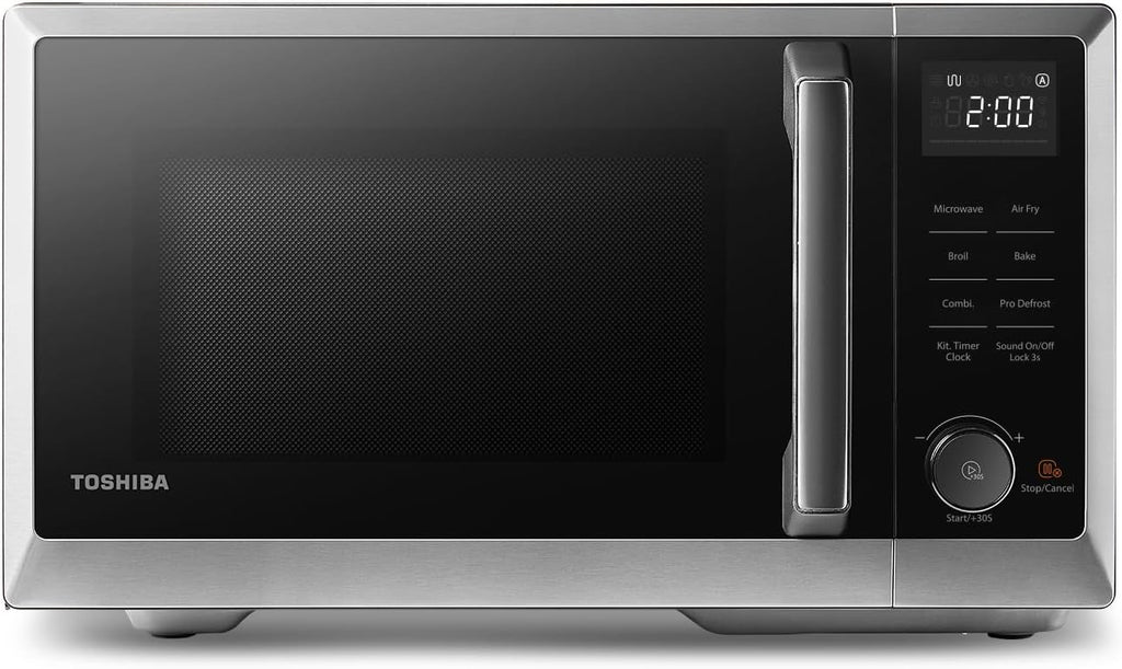 TOSHIBA Air Fry Combo 5-In-1 26L Countertop Microwave Oven, Broil, Bake, Combi, 10 Power Levels, 10 Auto Cooking Presets, Easy Defrost, Black, 900W, ML2-EC26SF(BS)