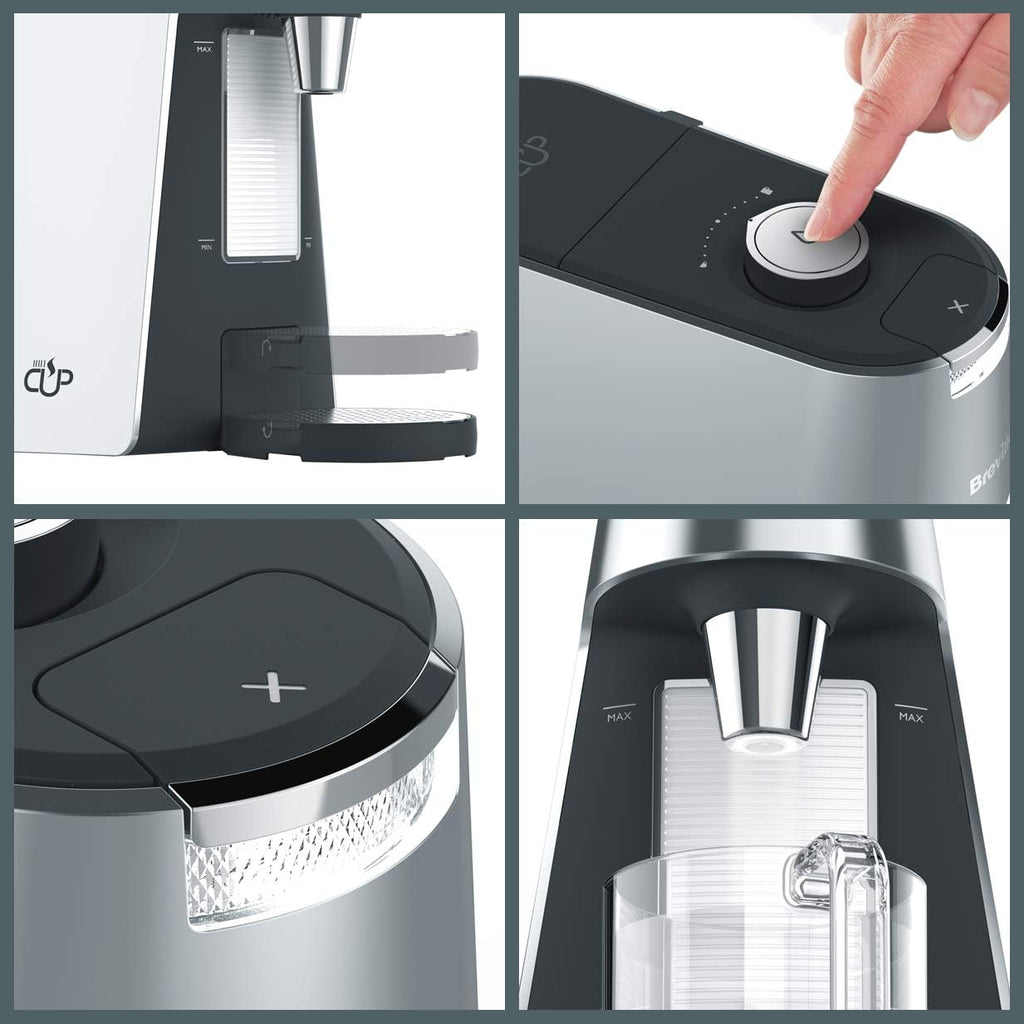 Breville HotCup Hot Water Dispenser | 2.0 Litre with 3 kW Fast Boil | Variable Dispense and Height Adjust | Energy-efficient use | Silver [VKT111]