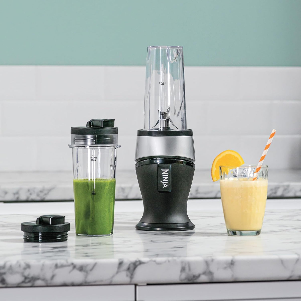 Ninja 700W Slim Blender & Smoothie Maker, Silver/Black QB3001UKS