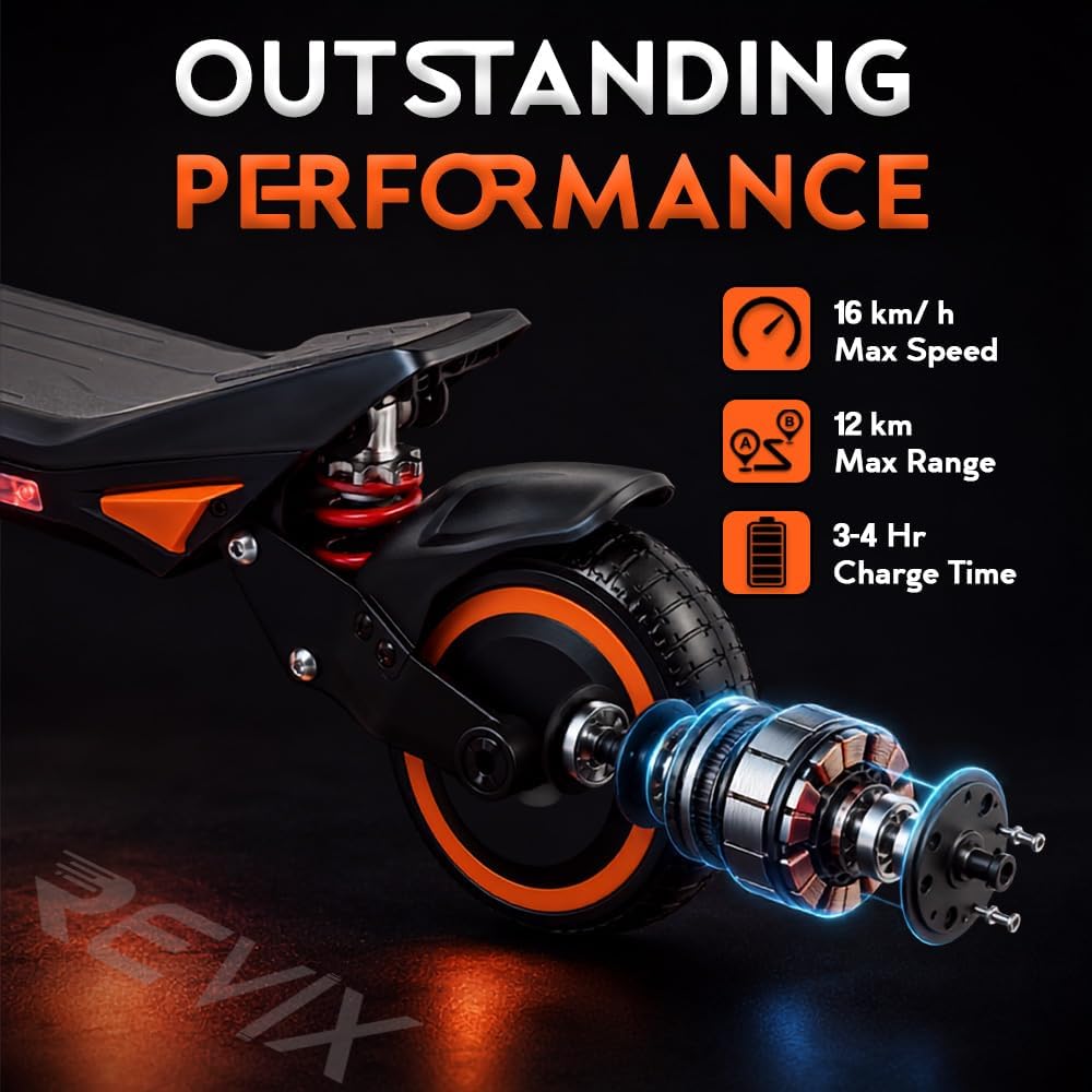 Revix S200 Kids Electric Scooter, Foldable, LED Display, Suspension, 6+