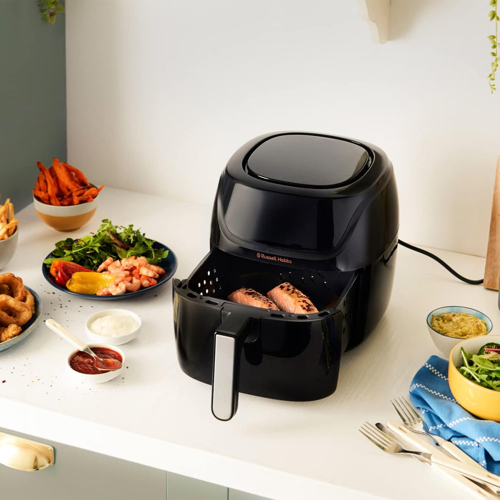 Russell Hobbs 4L Rapid Digital Air Fryer [7 Cooking Functions |10 Programs] Energy Saving, Max temp 220°C, Easy clean, Touch screen, Use without oil, Grill, Bake, Roast, Reheat, Frozen etc. 27160
