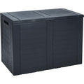 Large Garden Storage Box with Lid - 340L Lockable Plastic Outdoor Storage for Parcels, Cushions, Tools, Logs and More - Grey, Water-Resistant Deck Box for Garden or Garage