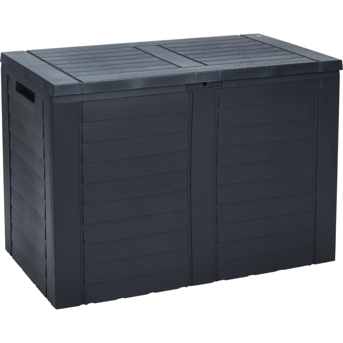 Large Garden Storage Box with Lid - 340L Lockable Plastic Outdoor Storage for Parcels, Cushions, Tools, Logs and More - Grey, Water-Resistant Deck Box for Garden or Garage