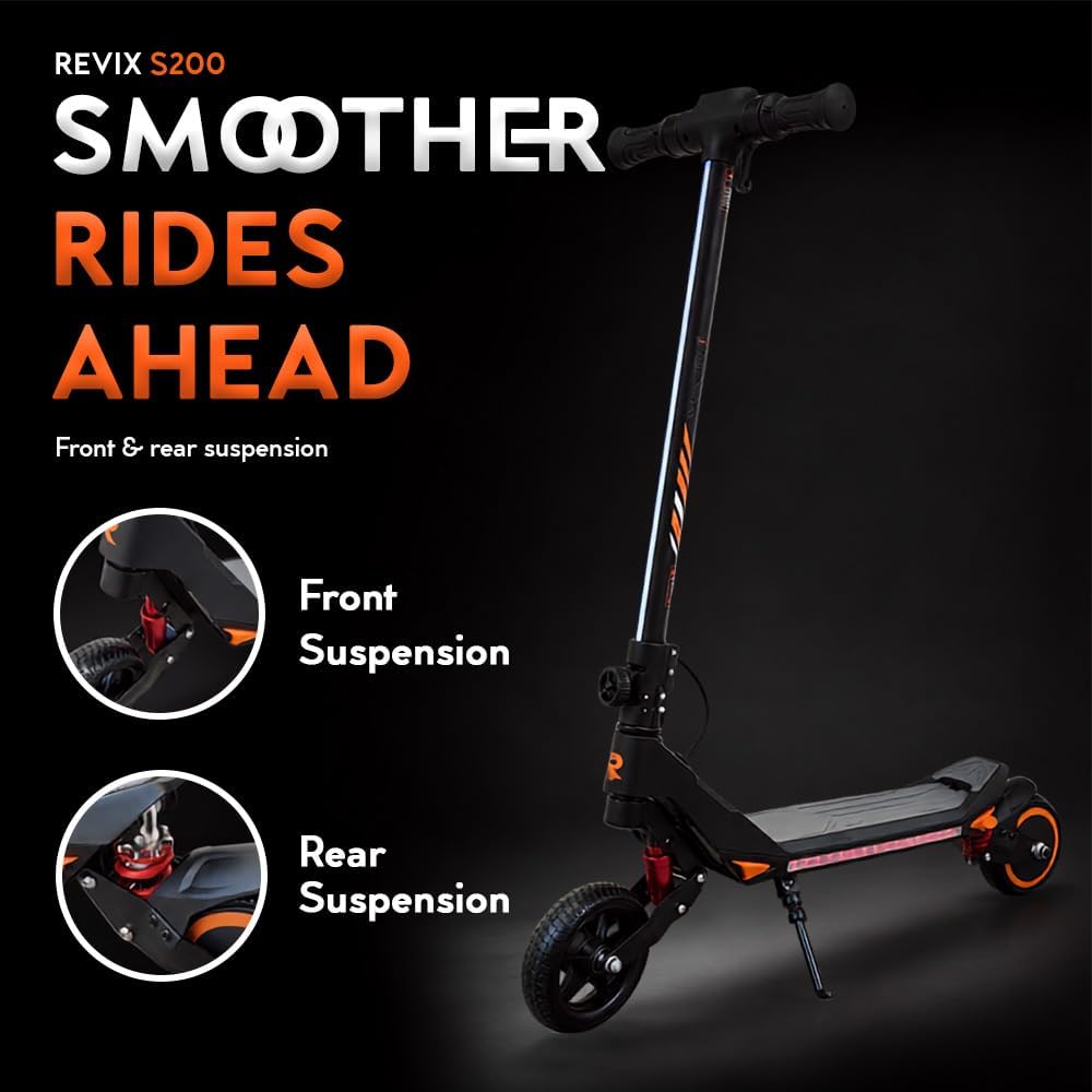 Revix S200 Kids Electric Scooter, Foldable, LED Display, Suspension, 6+
