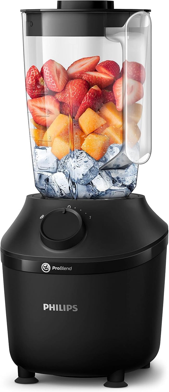Philips Blender 3000 Series, 450W ProBlend, 1.9L Plastic Jar, Black