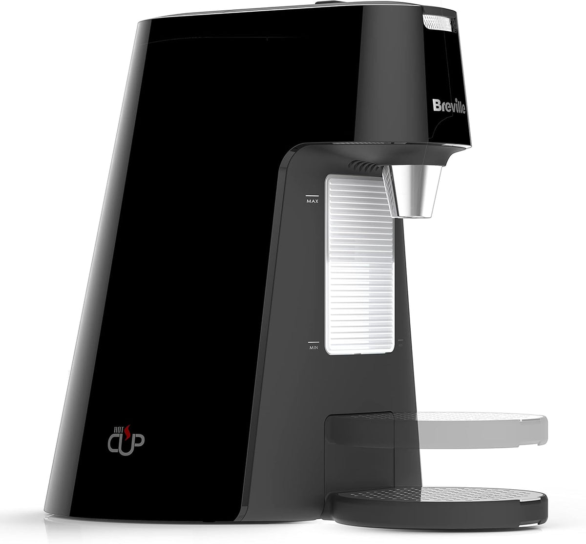 Breville HotCup Hot Water Dispenser | 1.7 Litres with 3 KW Fast Boil | Pre-set cup fill, with manual “STOP” button | Energy-efficient use | Gloss Black [VKT124]