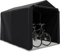 COSTWAY 7x5.2FT Outdoor Storage Shed, Waterproof Garden Bike Tent with Roll-up Zipper Door and Gloves, Galvanized Steel Motorcycle Tool Storage Shelter Carport for Patio Yard Garage (Dark Grey)