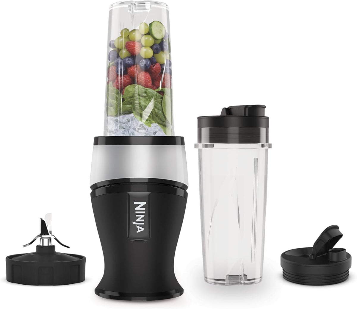 Ninja 700W Slim Blender & Smoothie Maker, Silver/Black QB3001UKS