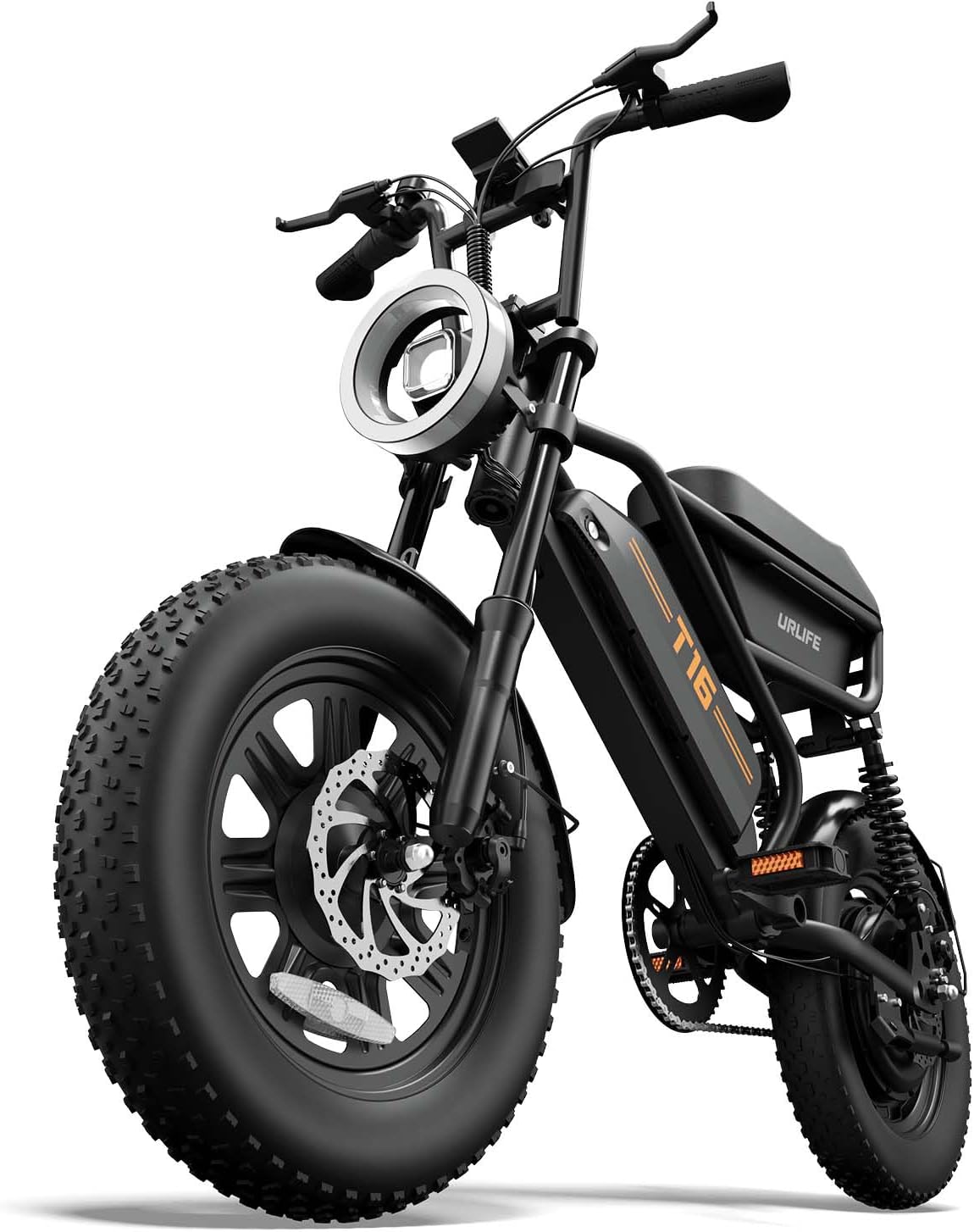 URLIFE Electric Bike for Adults, 16" x 3.0 Fat Tires Ebike, Range 100KM, 48V 13Ah Removable Battery and 250W Brushless Motor Electric Bicycle, Dual Suspension, Color LCD Display E Bike for Teens