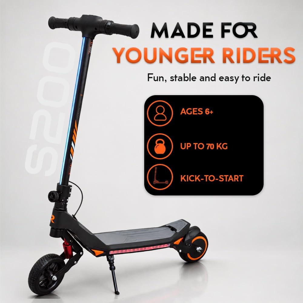 Revix S200 Kids Electric Scooter, Foldable, LED Display, Suspension, 6+
