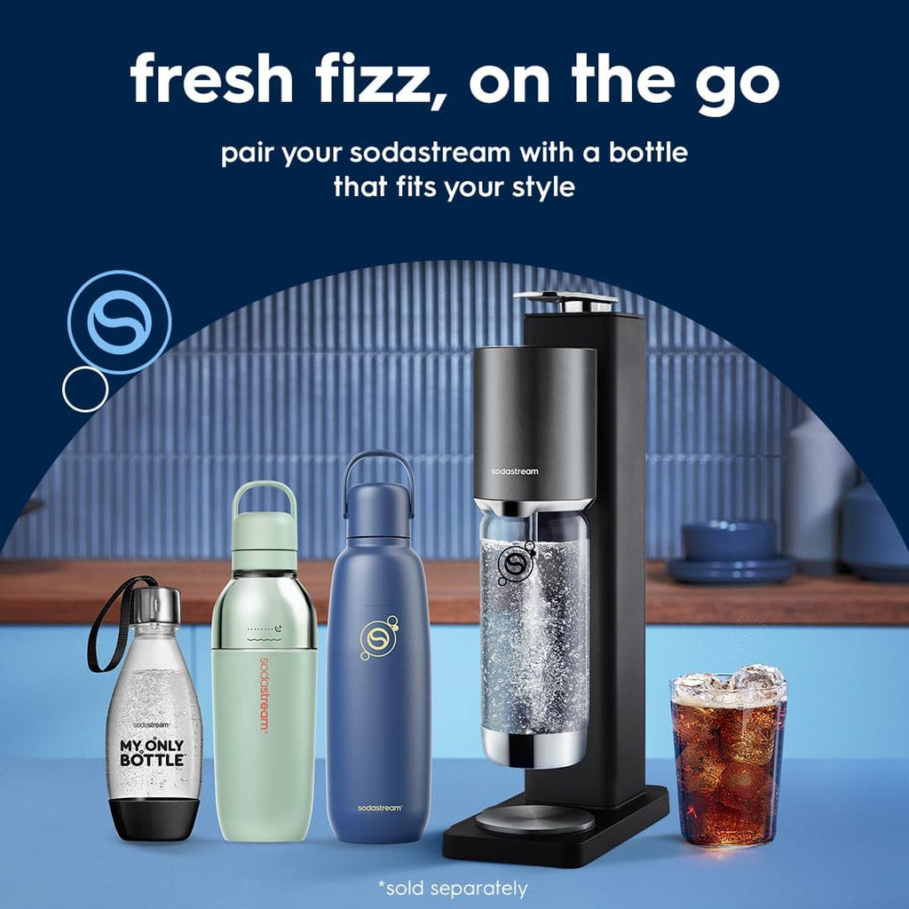 Sodastream Fresh Plus - 2 cylinder and 1 bottle, Black