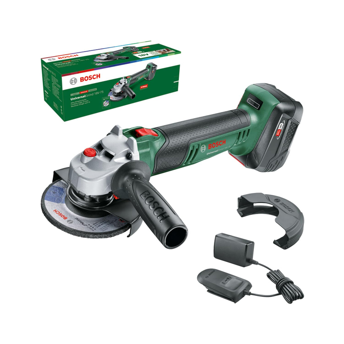 Bosch Cordless Small Angle Grinder UniversalGrind 18V-75 (for Grinding, Cutting, Brushing and Sanding of Various Materials; 18 Volt System; 115mm and 125mm Diameter; Without Battery) – Amazon Edition