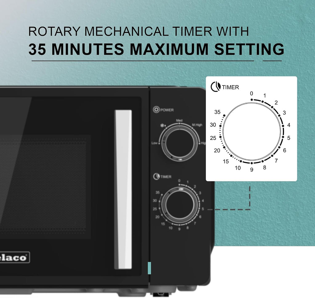 Belaco 800W Microwave Compact Size Microwave Oven with Manual Control