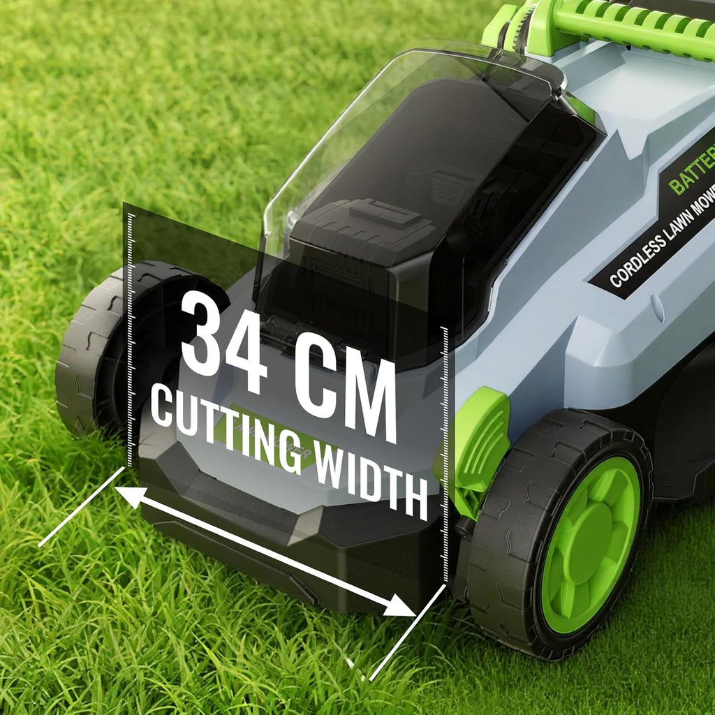ETOOLAB 40V Cordless Lawnmower, 34cm Cut, Brushless, For Medium Gardens
