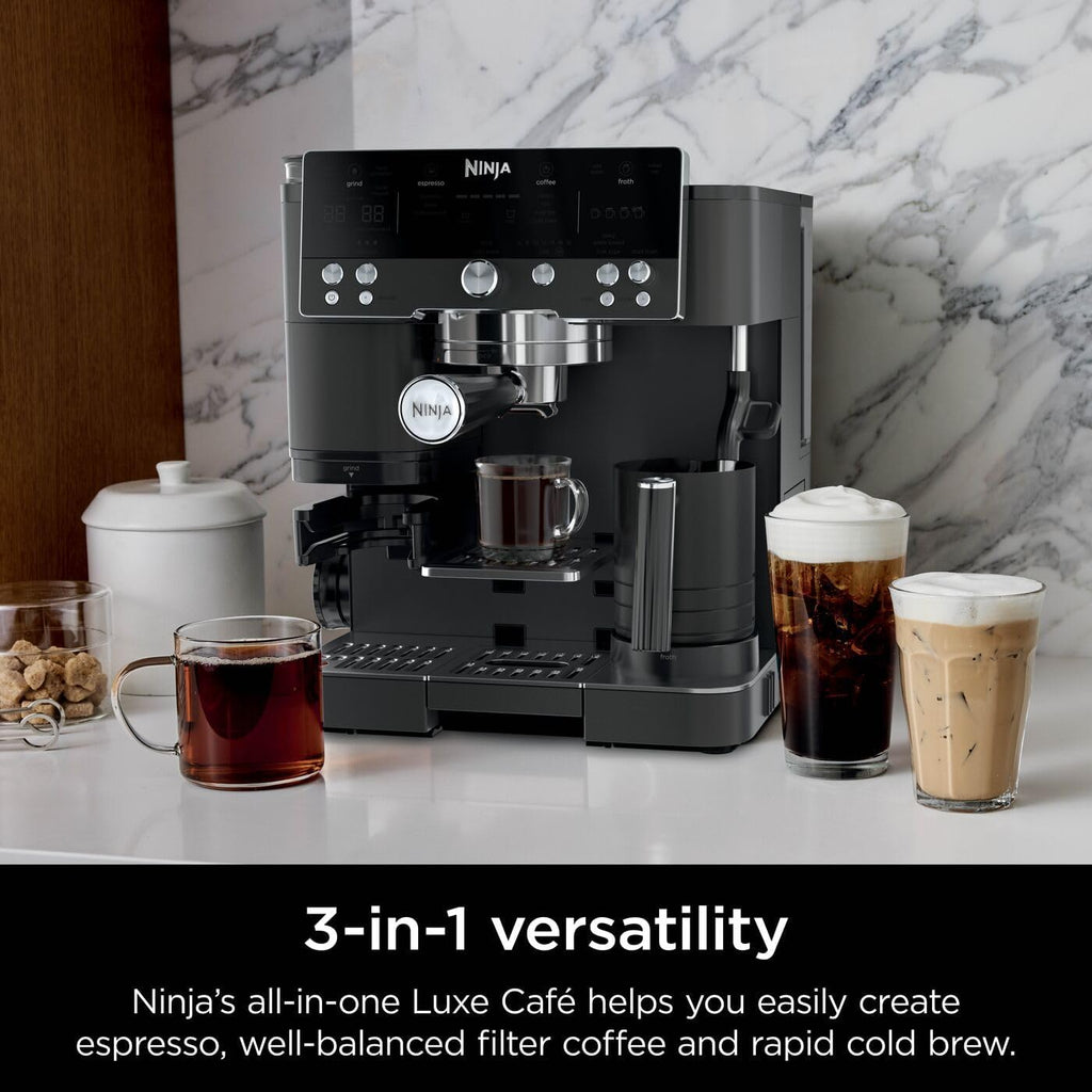 Ninja Luxe Premier 3-in-1 Coffee Machine, Cappuccino, Black ES601UKBK
