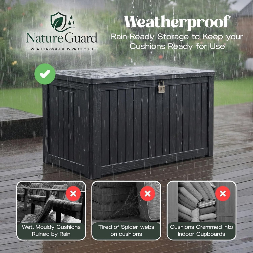 Olsen & Smith 680L Large Recycled Outdoor Garden Storage Box & Chest