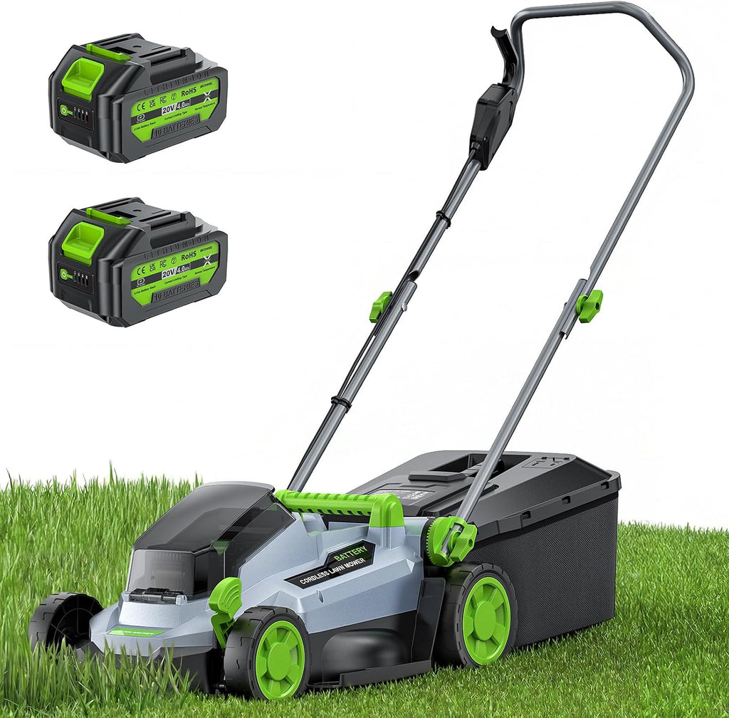 ETOOLAB 40V Cordless Lawnmower, 34cm Cut, Brushless, For Medium Gardens