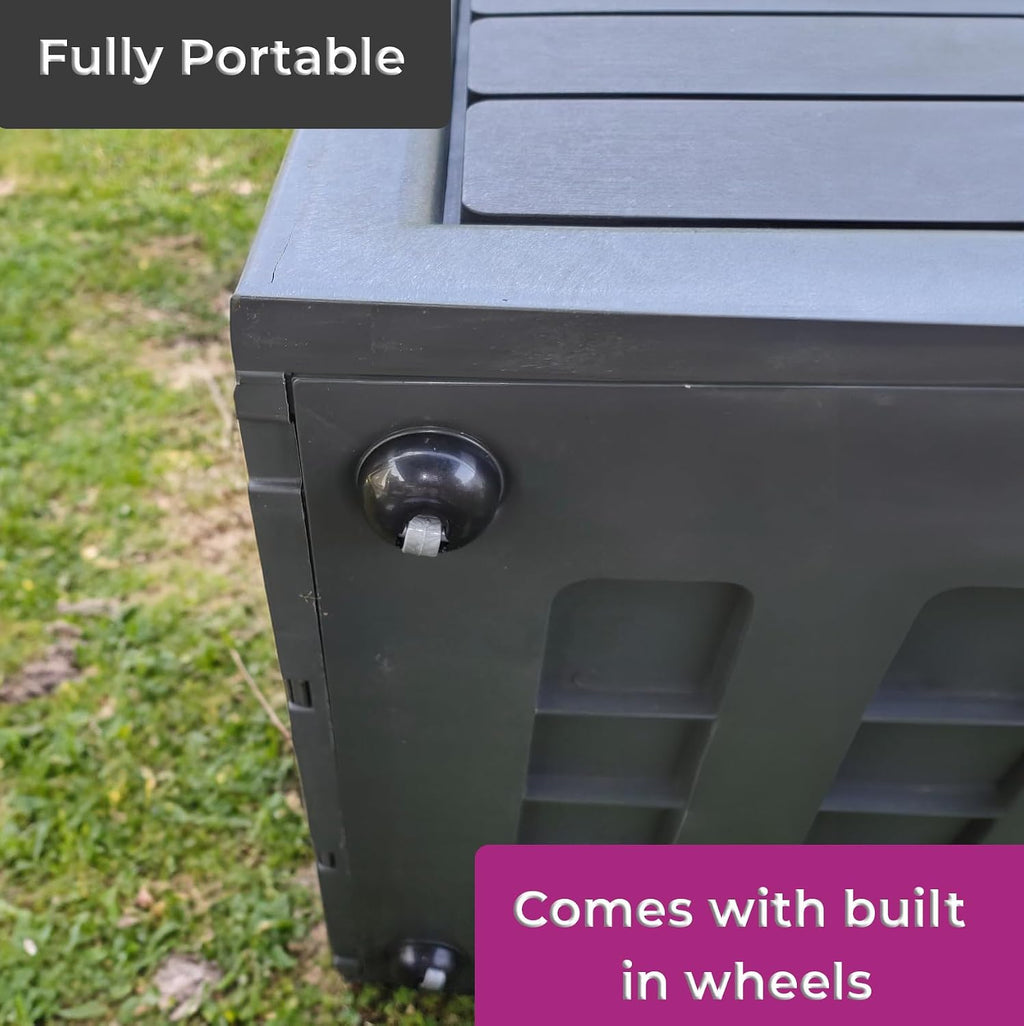Neo 320 Litre Plastic Waterproof Outdoor Garden Plastic Storage Box Furniture (Black)
