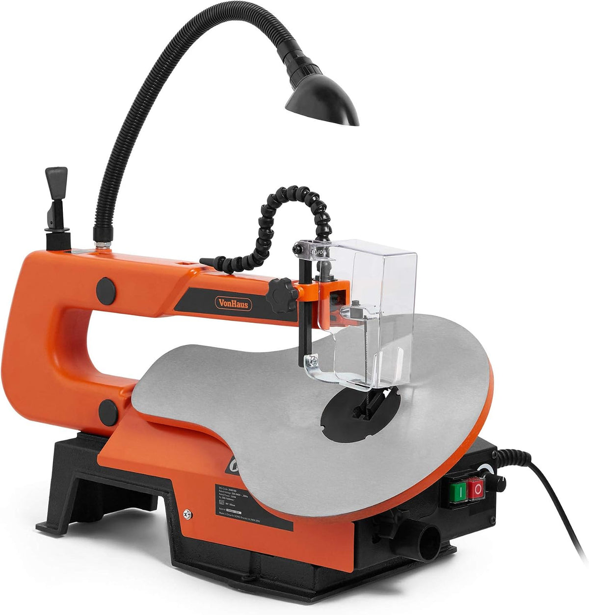 VonHaus Scroll Saw 405mm with Variable Speed and LED Light - Suitable for Pinned and Pinless Blades - Adjustable Worktable