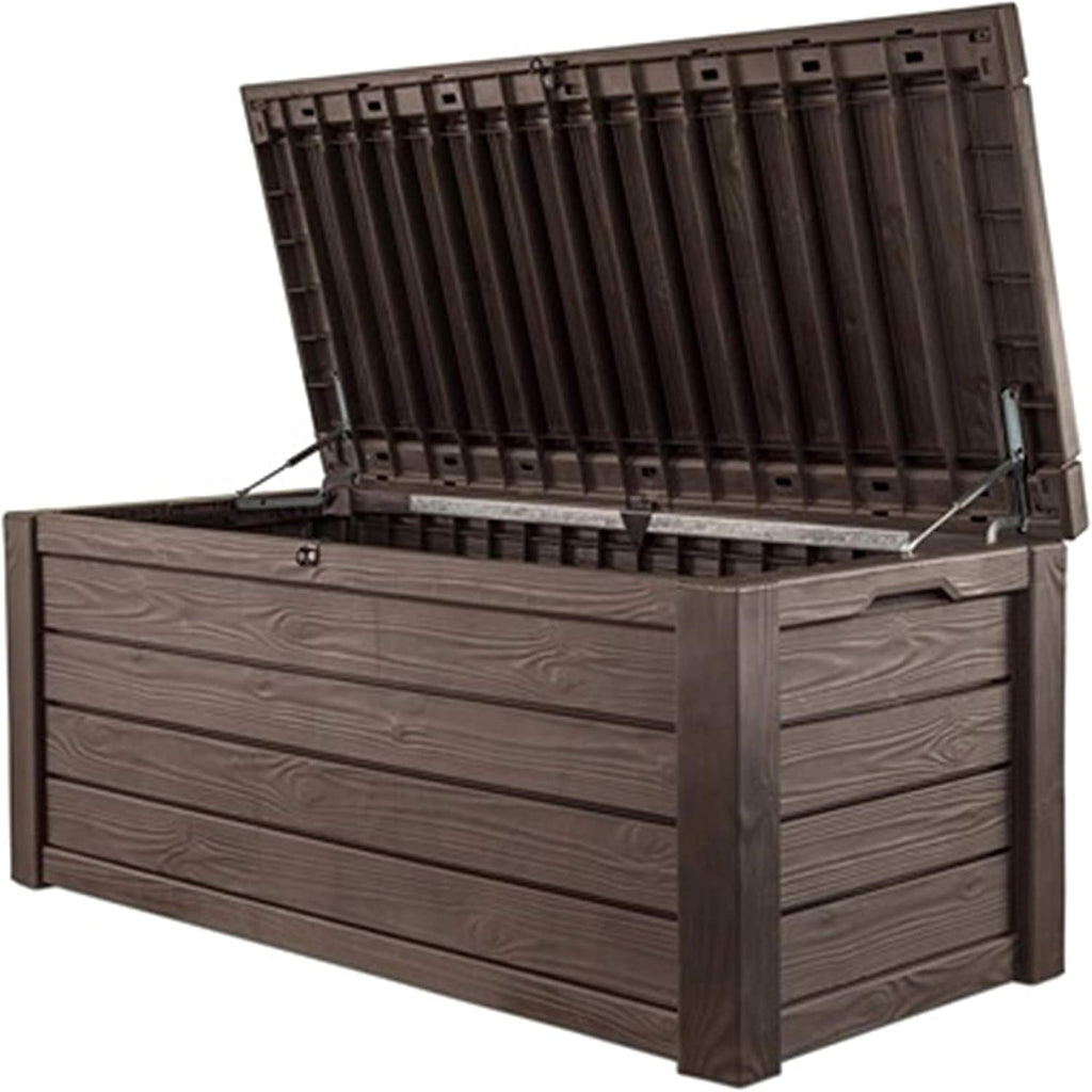Keter Westwood 570L Outdoor Storage Box Brown Wood Panel Effect