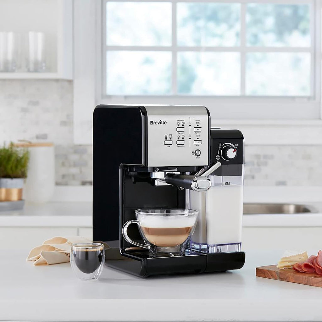 Breville One-Touch CoffeeHouse Coffee Machine | EspressoCappuccino & Latte Maker | 19 Bar Italian Pump | Automatic Milk Frother | ESE Pod Compatible | Black [VCF107]