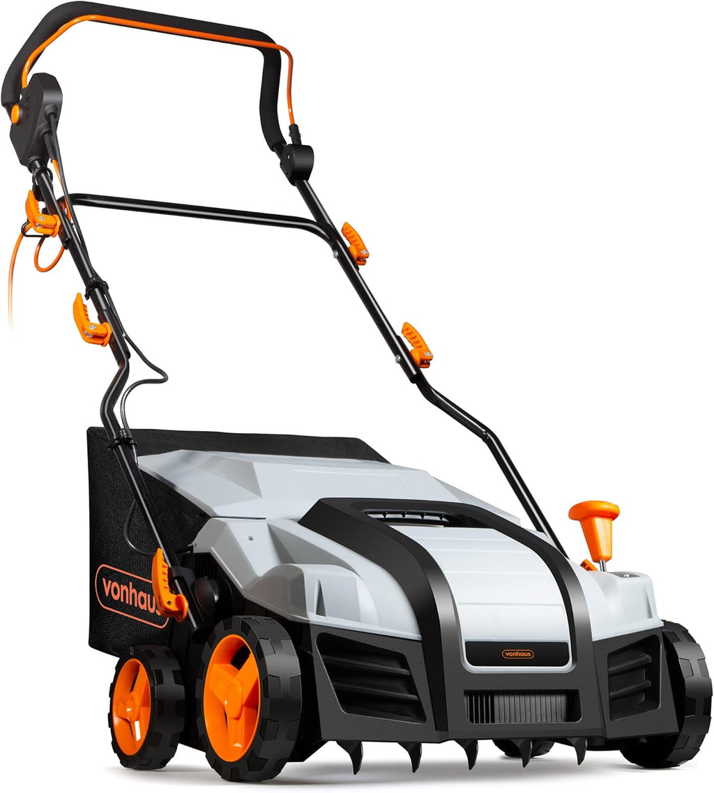 VonHaus Lawn Scarifier/Aerator/Rake Corded 1800W – 55L Box, 10m Cable