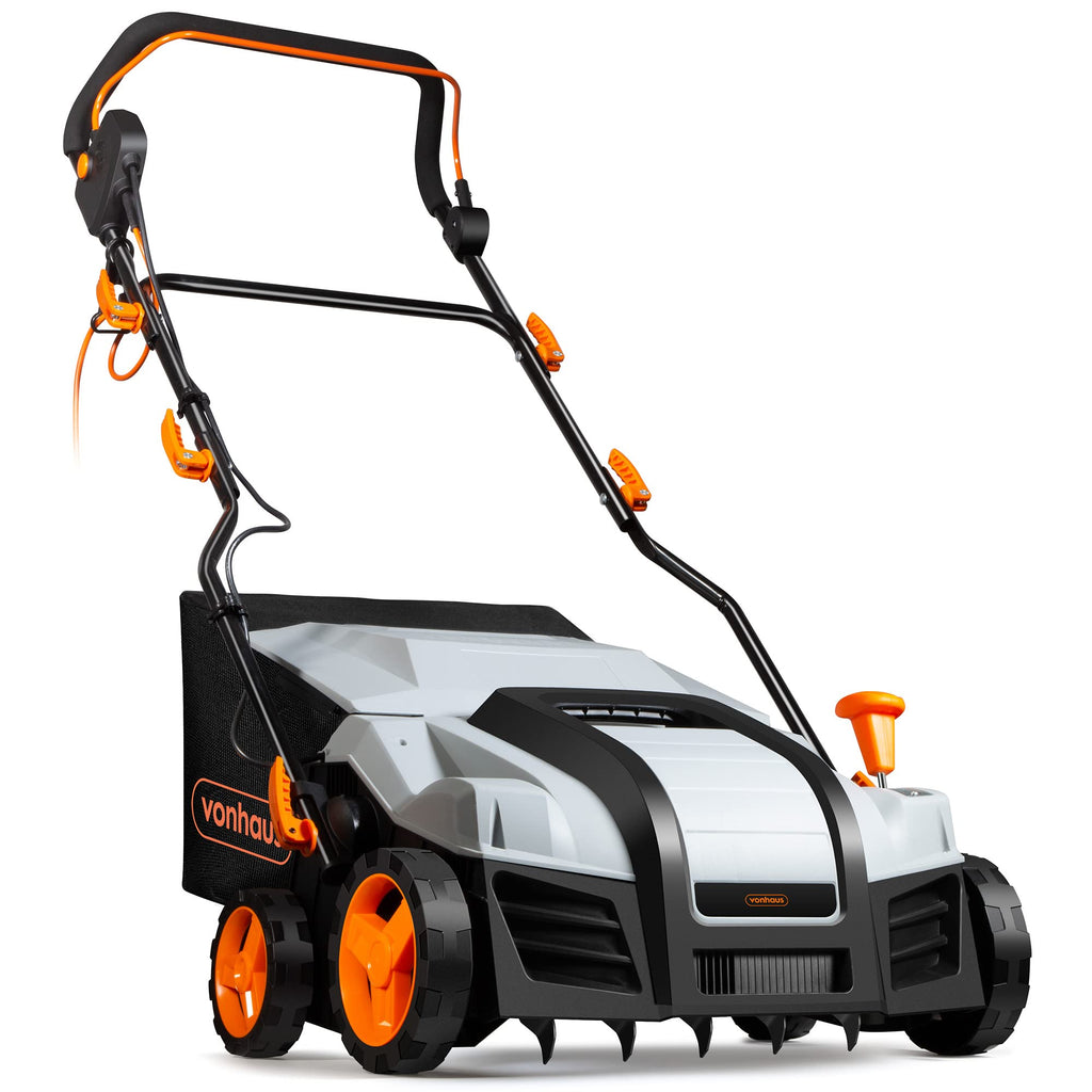 VonHaus Lawn Scarifier/Aerator/Rake Corded 1800W – 55L Box, 10m Cable
