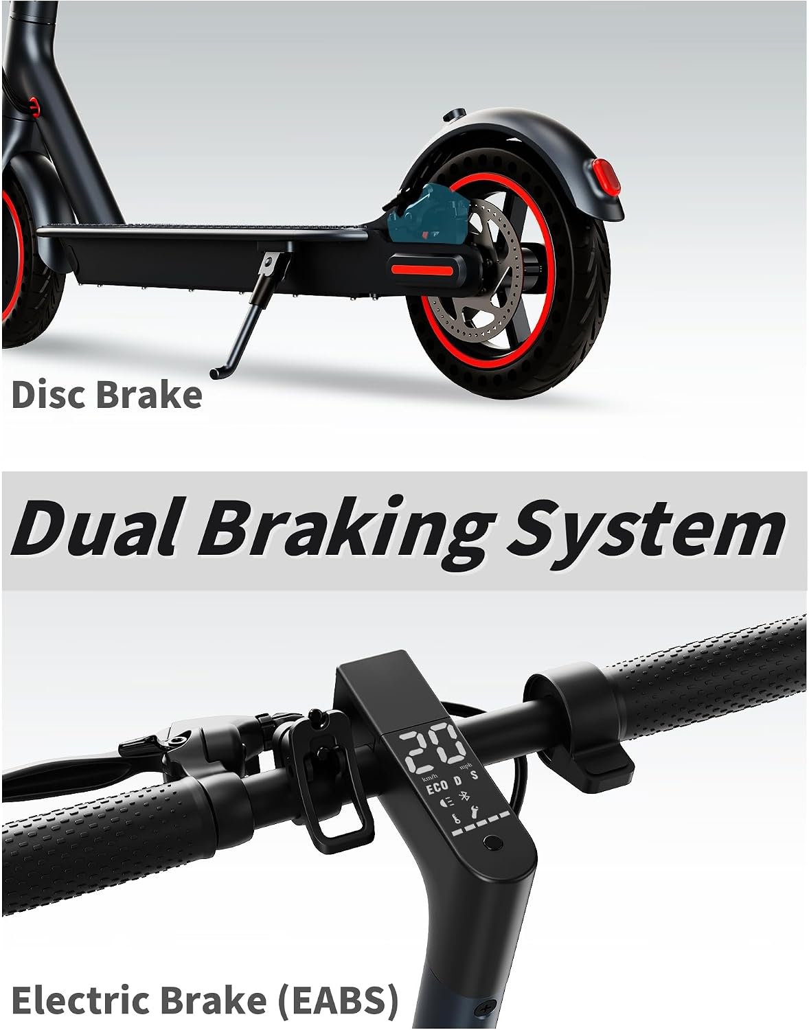 QnQ Electric Scooter, Electric Scooters Adult, 8.5”Solid Tires, 20-25km Range & Max 25km/h, 3 Speed Mode, Foldable Electric Scooters with APP, Double Braking System for Adults and Teens