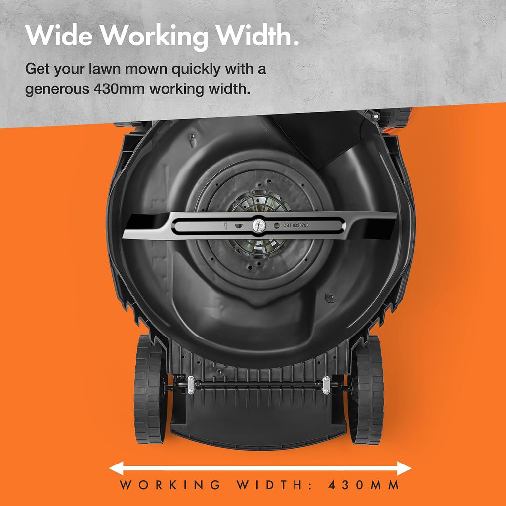 VonHaus Lawnmower Corded 1800W – 52L Box, 12m Cable, Mulching Attachment