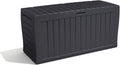 Keter Marvel+ 270L Garden Storage Box Graphite Wood Effect, Weatherproof