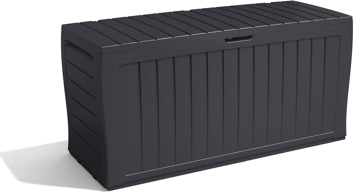 Keter Marvel+ 270L Garden Storage Box Graphite Wood Effect, Weatherproof