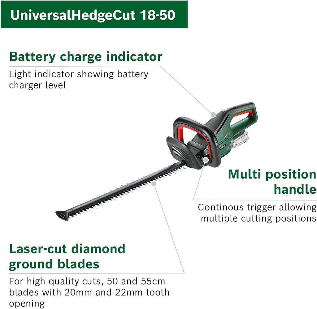Bosch Cordless Hedge Cutter UniversalHedgeCut 18V-50