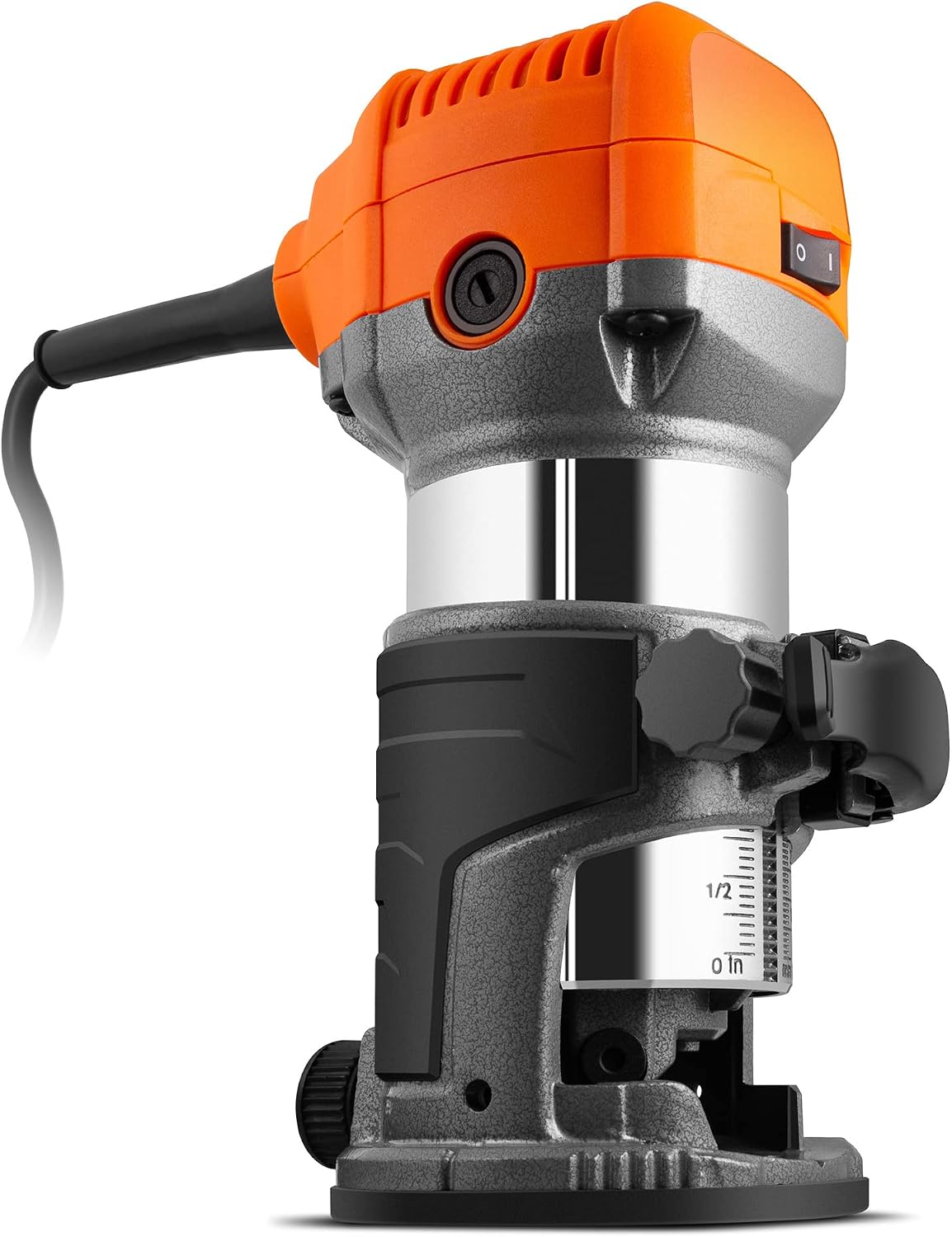 VonHaus - Compact Palm Router Saw 710W - Electric Trimmer Router Corded - Chuck Collect Diameter 1/4”, 3/8” - 220V Wood Cutter - Trimmer Base for Wood/Laminate Flooring - 6 Speed Setting