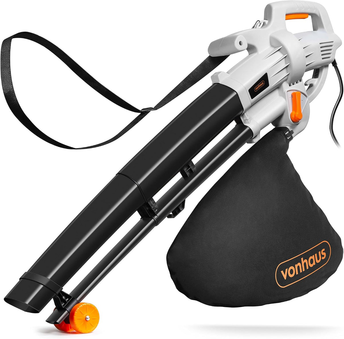 VonHaus Leaf Blower and Vacuum Corded 3000W – 35L Bag, 10m Cable, Wheels