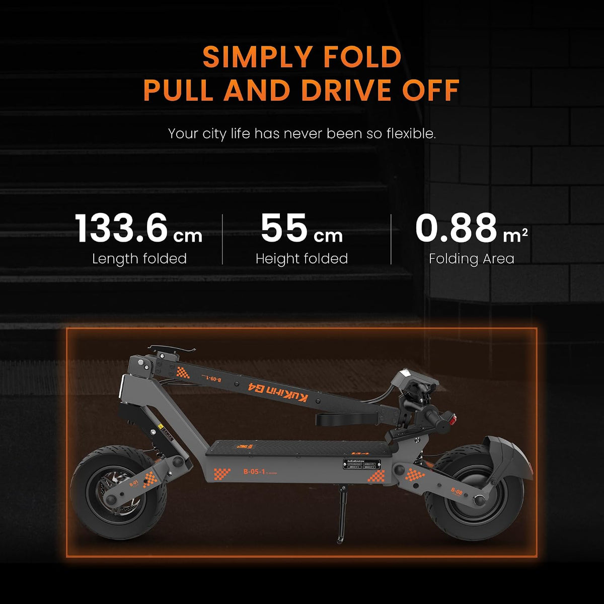 KUKIRIN G4 Electric Scooter for Adults, 75km Long Range Foldable E Scooter, 60V 20Ah Battery, 11-Inch Tubeless Tyres, Dual Disc Brakes, Touch Display, IP54, EN17128