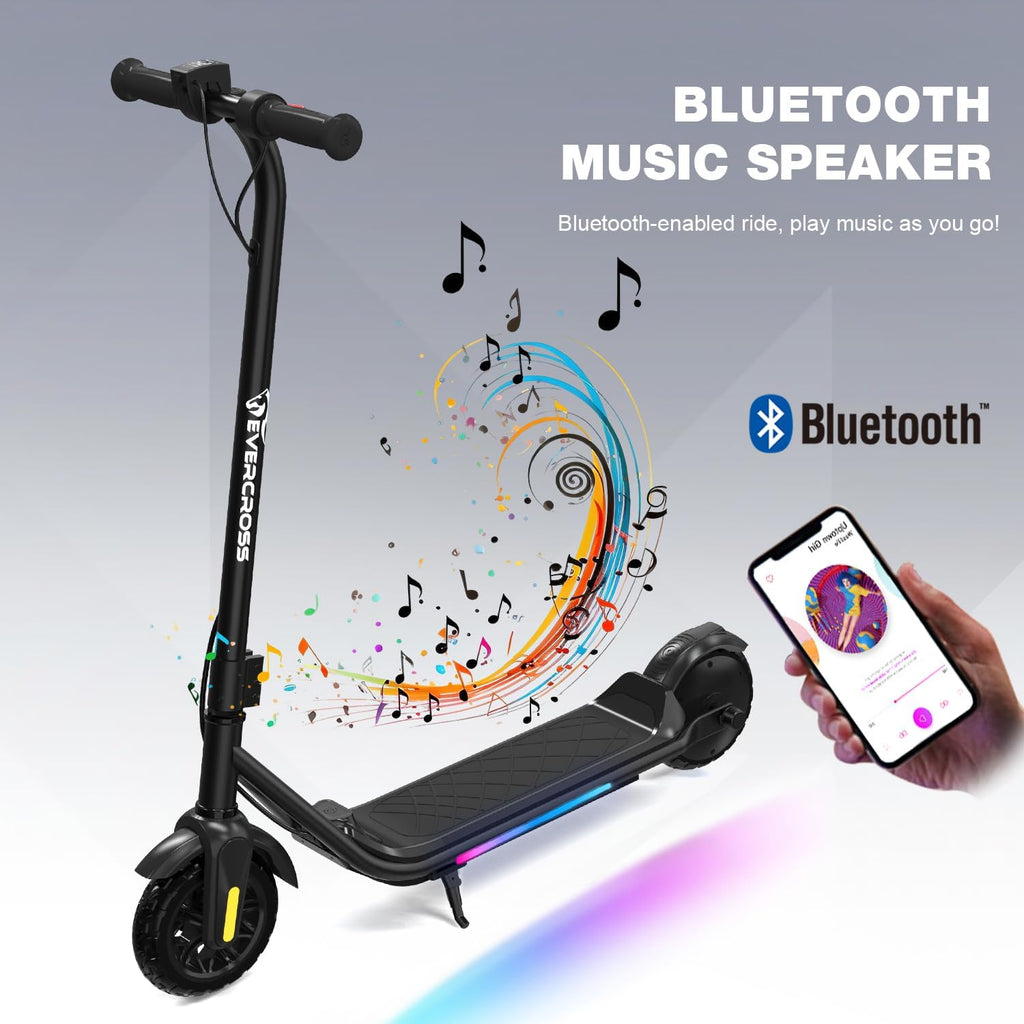 EVERCROSS E6 Kids Electric Scooter, Bluetooth Music, Up to 20 km Range