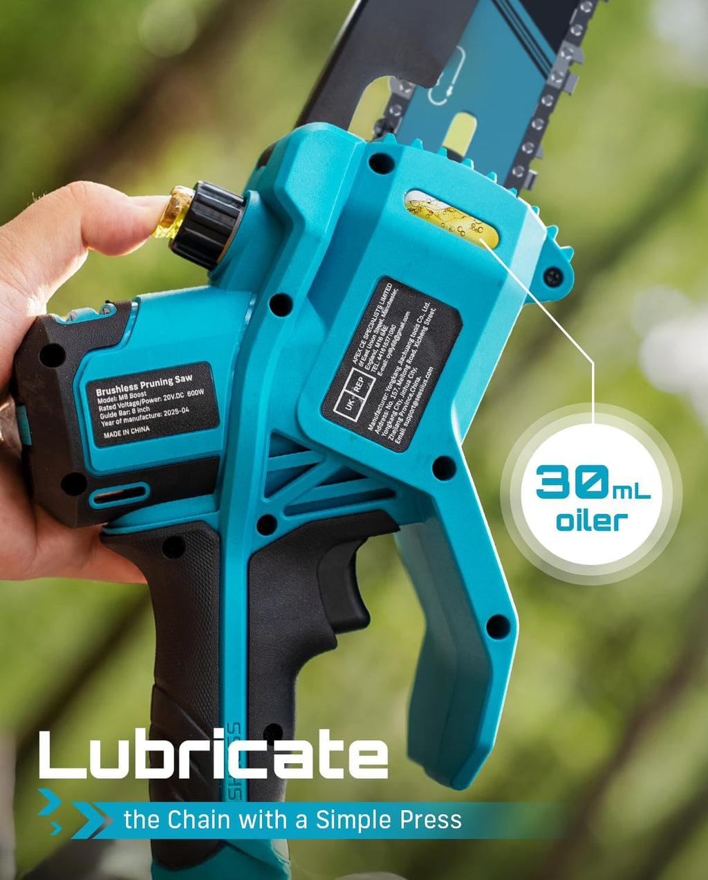 SEESII Mini Chainsaw 8 Inch & 6 Inch, Brushless, 2x4000mAh Batteries